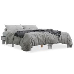 Berkfield Home Bed Frame without Mattress Grey Sonoma 150x200 cm King Size - thumbnail 2