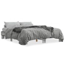 Berkfield Home Bed Frame without Mattress Grey Sonoma 150x200 cm King Size - thumbnail 3