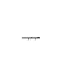 New Edge Blinds 16 - 19mm Diamante Trumpet End Metal Curtain Pole Set - Chrome in Metallic Silver - Size: 120 cm - 210 cm