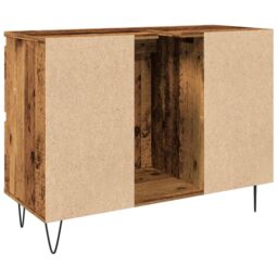 Berkfield Home Bathroom Cabinet Old Wood 80x33x60 cm Engineered Wood in Brown - Size: 80 x 33 x 60 cm - thumbnail 6