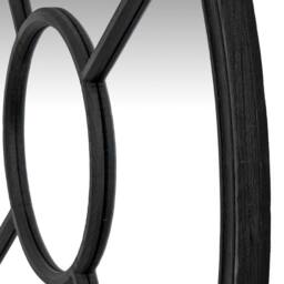 Lemon Pavilion Furniture and Decor Black Wood Round Window Mirror - Glass - L2 x W100 x H100 cm - Black - thumbnail 2