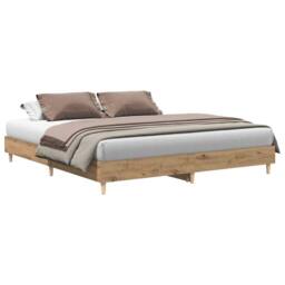 Berkfield Home Bed Frame without Mattress Artisan Oak 160x200cm Engineered Wood in Brown - Size: 160x200 cm - thumbnail 2
