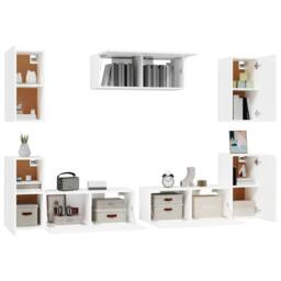Berkfield Home 7 Piece TV Cabinet Set White Engineered Wood - thumbnail 4