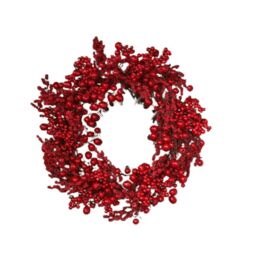 Samuel Alexander 40cm Hanging Red Berry Burst Christmas Wreath - thumbnail 3