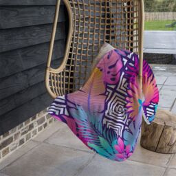 Benjamin Tate Design Tropical Geometric Blanket in Natural - Size: 120 cm x 150 cm - thumbnail 4