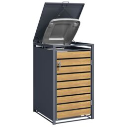 Phoenix Safe Company Single Wheelie Bin Store, GB1168AWK, Oakwood & Anthracite, 80D x 68W x 116H CM in Light Oak - thumbnail 5