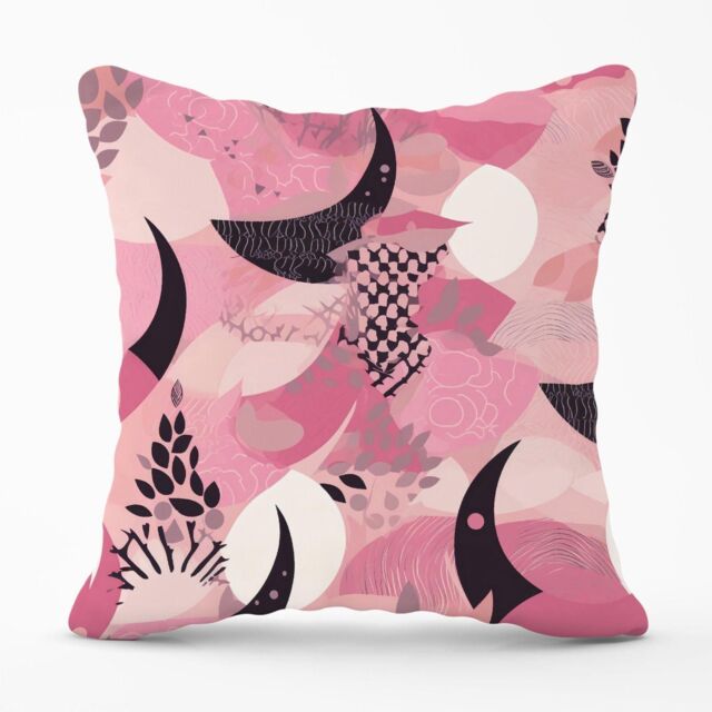 Warren Reed - Designer Abstract Pink Moon Pattern Outdoor Cushion - Size: 60 cm x 60 cm - image 1