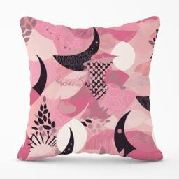 Warren Reed - Designer Abstract Pink Moon Pattern Outdoor Cushion - Size: 60 cm x 60 cm - thumbnail 1