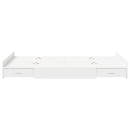 Berkfield Home Storage Bed Frame White 120 x 190 cm Melamine-coated wood - thumbnail 5