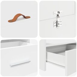 Berkfield Home Storage Bed Frame White 120 x 190 cm Melamine-coated wood - thumbnail 9