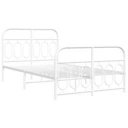 Berkfield Home Metal Bed Frame without Mattress with Footboard White 120x190cm - Size: 120x190 cm - thumbnail 1