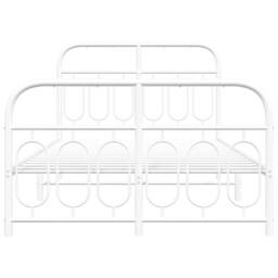 Berkfield Home Metal Bed Frame without Mattress with Footboard White 120x190cm - Size: 120x190 cm - thumbnail 4
