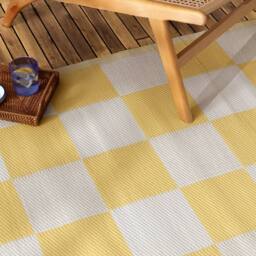 Furn Checkerboard Outdoor Rug in Yellow - Size: 120 cm x 180 cm - thumbnail 2