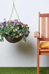 Homescapes Purple & Yellow Pansy Hanging Basket, 60 cm - thumbnail 6