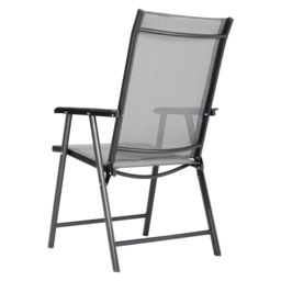 Living and Home 4Pcs Outdoor Foldable Chairs - UV-Resistant & Wipe-Clean Fabric with Ergonomic Rustproof Frame in Black - thumbnail 9