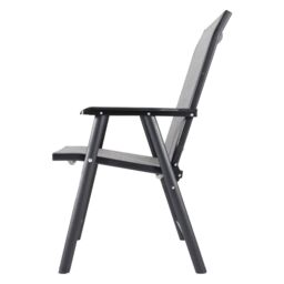 Living and Home 4Pcs Outdoor Foldable Chairs - UV-Resistant & Wipe-Clean Fabric with Ergonomic Rustproof Frame in Black - thumbnail 8