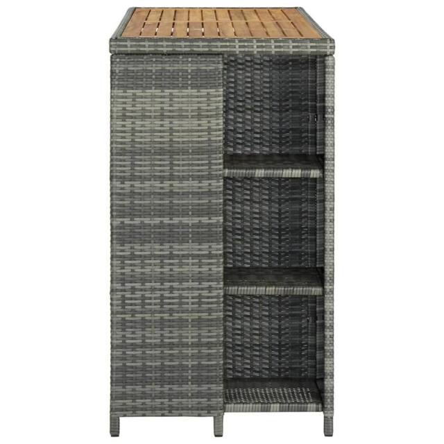 Berkfield Home Durable Bar Table with Storage Rack Grey 120x60x110 cm Poly Rattan - Size: 120 x 60 x 110 cm - image 1