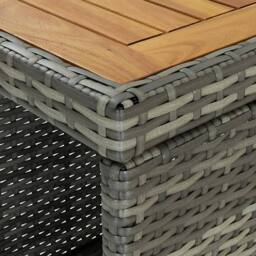 Berkfield Home Durable Bar Table with Storage Rack Grey 120x60x110 cm Poly Rattan - Size: 120 x 60 x 110 cm - thumbnail 6