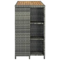 Berkfield Home Durable Bar Table with Storage Rack Grey 120x60x110 cm Poly Rattan - Size: 120 x 60 x 110 cm