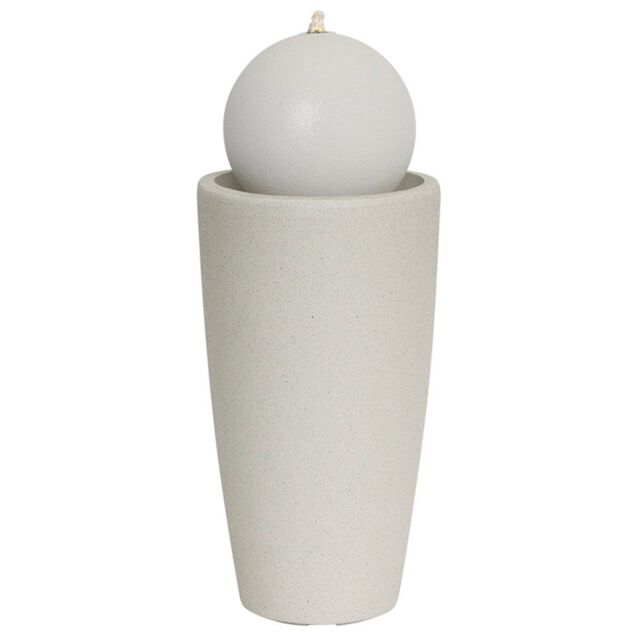 Primrose Lodore Sphere Garden Water Feature with LED Lights 78cm in White - image 1