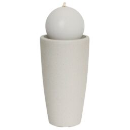 Primrose Lodore Sphere Garden Water Feature with LED Lights 78cm in White