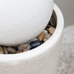 Primrose Lodore Sphere Garden Water Feature with LED Lights 78cm in White - thumbnail 4