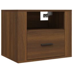 Berkfield Home Wall-mounted Bedside Cabinets 2 pcs Brown Oak 50x36x40 cm - Size: 50 x 36 x 40 cm - thumbnail 5