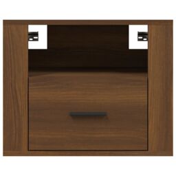 Berkfield Home Wall-mounted Bedside Cabinets 2 pcs Brown Oak 50x36x40 cm - Size: 50 x 36 x 40 cm - thumbnail 6