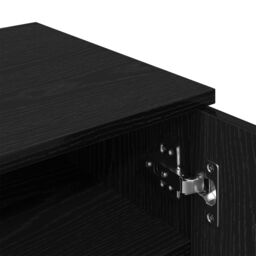 Berkfield Home Shoe Cabinet in Black Oak - 59 x 35 x 100 cm - Made from Engineered Wood - thumbnail 9
