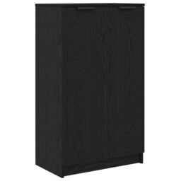 Berkfield Home Shoe Cabinet in Black Oak - 59 x 35 x 100 cm - Made from Engineered Wood - thumbnail 2