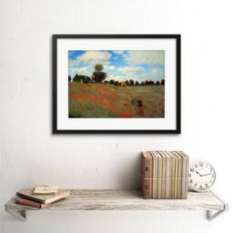 "Artery8 Claude Monet Les Coqueliquots Old Master 12x16"" Framed Wall Art Print - Size: W12"" x H16""" - thumbnail 2
