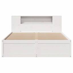 Berkfield Home Beautiful Bed Frame without Mattress White 150x200 cm King Size S - thumbnail 4