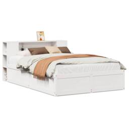 Berkfield Home Beautiful Bed Frame without Mattress White 150x200 cm King Size S - thumbnail 3