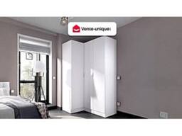 Vente-unique 3 - Door Corner Wardrobe - W132 Cm - White - LISTOWEL - thumbnail 4