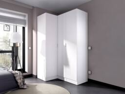 Vente-unique 3 - Door Corner Wardrobe - W132 Cm - White - LISTOWEL