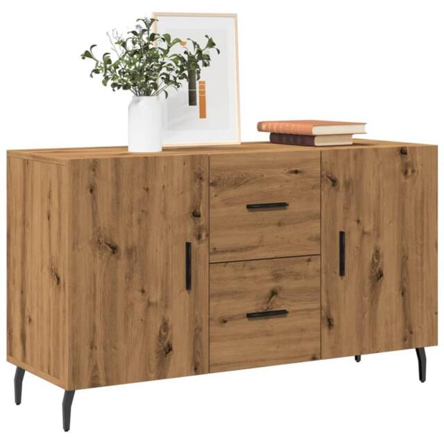 Berkfield Home Sideboard Artisian Oak 100x36x60 cm Engineered Wood in Brown - Size: 100 x 36 x 60 cm - image 1