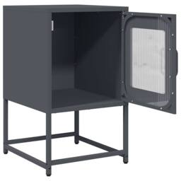 Berkfield Home Elegant Bedside Cabinet Anthracite 36x39x60.5 cm Cold-rolled Steel in Dark Grey - thumbnail 4