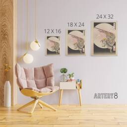 "Artery8 Tsukioka Yoshitoshi Jade Rabbit Sun Wukong Canvas Wall Art Print - Size: W12"" x H16""" - thumbnail 4