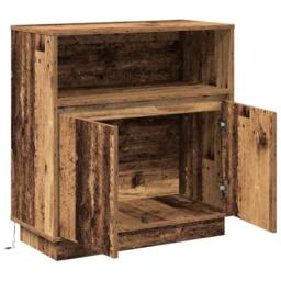Berkfield Home Sideboard with LED Old Wood 71x34, 5x75 cm Engineered Wood in Brown - thumbnail 7