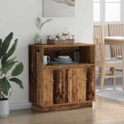 Berkfield Home Sideboard with LED Old Wood 71x34, 5x75 cm Engineered Wood in Brown - thumbnail 5