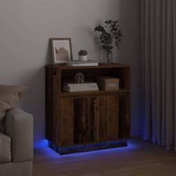 Berkfield Home Sideboard with LED Old Wood 71x34, 5x75 cm Engineered Wood in Brown - thumbnail 6