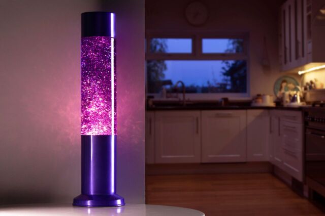 Nova Lighting Purple Glitter Lamp - Size: Medium - image 1