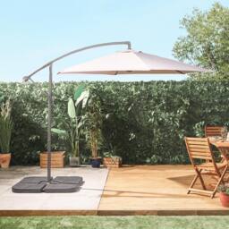 VonHaus 3M Grey Cantilever Hanging Banana Parasol Umbrella for Garden - thumbnail 1