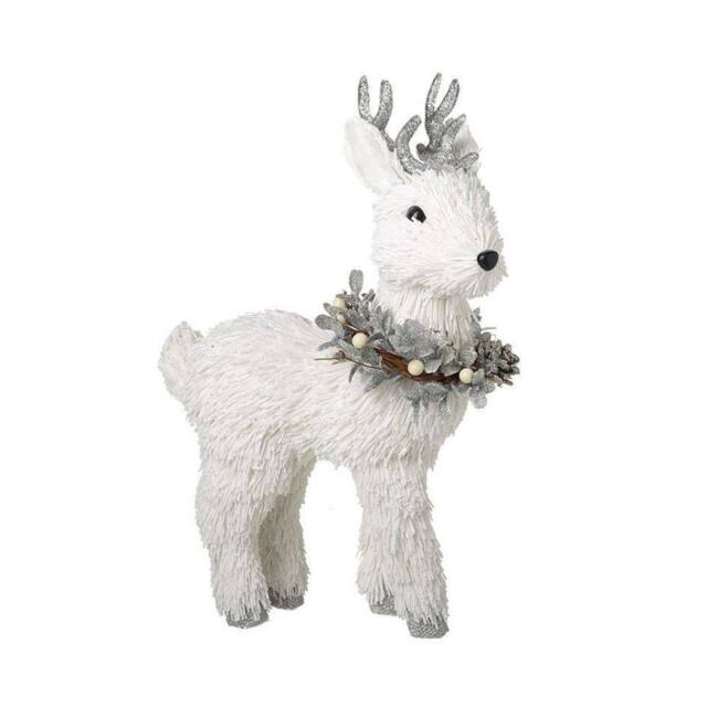 Garden Greatness Nordic Standing Reindeer Decoration in White - Size: 1 Pack