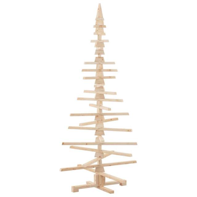 Berkfield Home Wooden Christmas Tree for Decoration 180 cm Solid Wood Pine in Brown - image 1