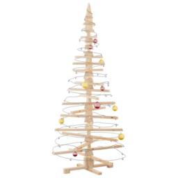 Berkfield Home Wooden Christmas Tree for Decoration 180 cm Solid Wood Pine in Brown - thumbnail 4