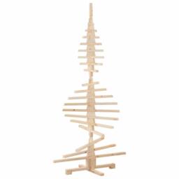Berkfield Home Wooden Christmas Tree for Decoration 180 cm Solid Wood Pine in Brown - thumbnail 6