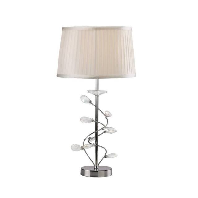 Netlighting Willow Table Lamp with White Shade 1 Light Polished Chrome Crystal in Silver - image 1