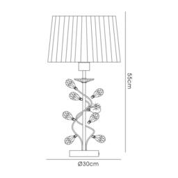Netlighting Willow Table Lamp with White Shade 1 Light Polished Chrome Crystal in Silver - thumbnail 3