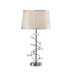 Netlighting Willow Table Lamp with White Shade 1 Light Polished Chrome Crystal in Silver - thumbnail 1